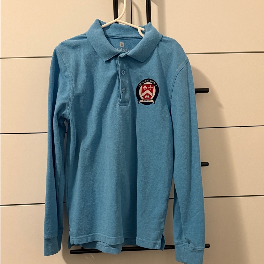 Stratford uniform Cornflower Long Sleeve Pique Polo Shirt